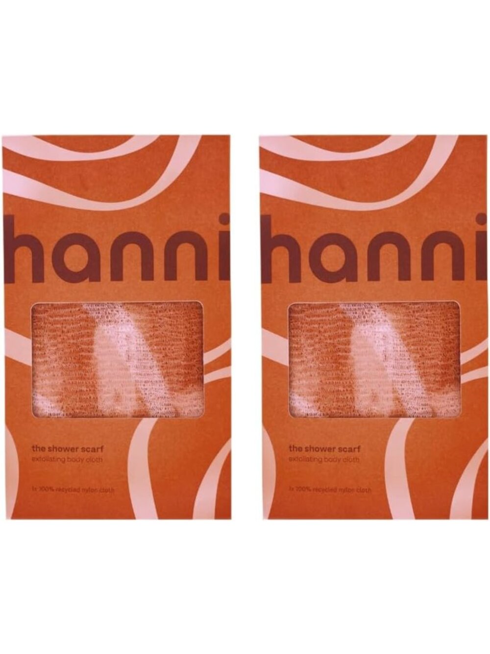 Extra-Long Exfoliating Shower Scarf, Japanese-Inspired Loofah Wash Cloths (2